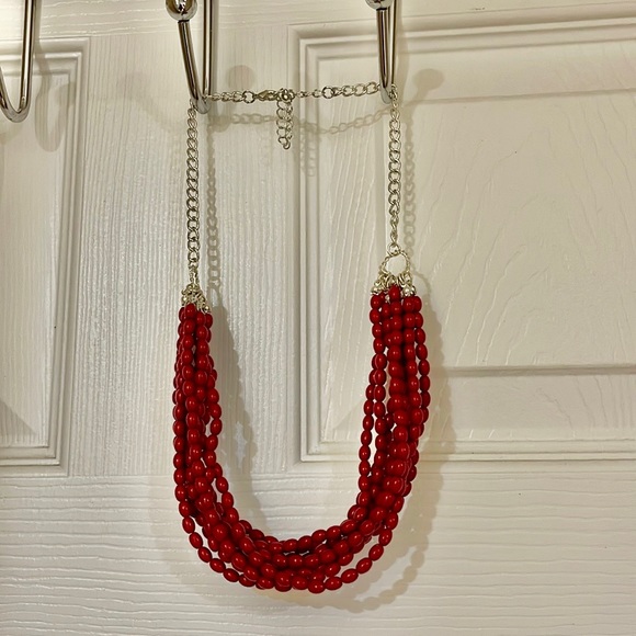 Sale‼️NWOT-Red Necklace- Red hot Bead Necklace - Picture 7 of 7
